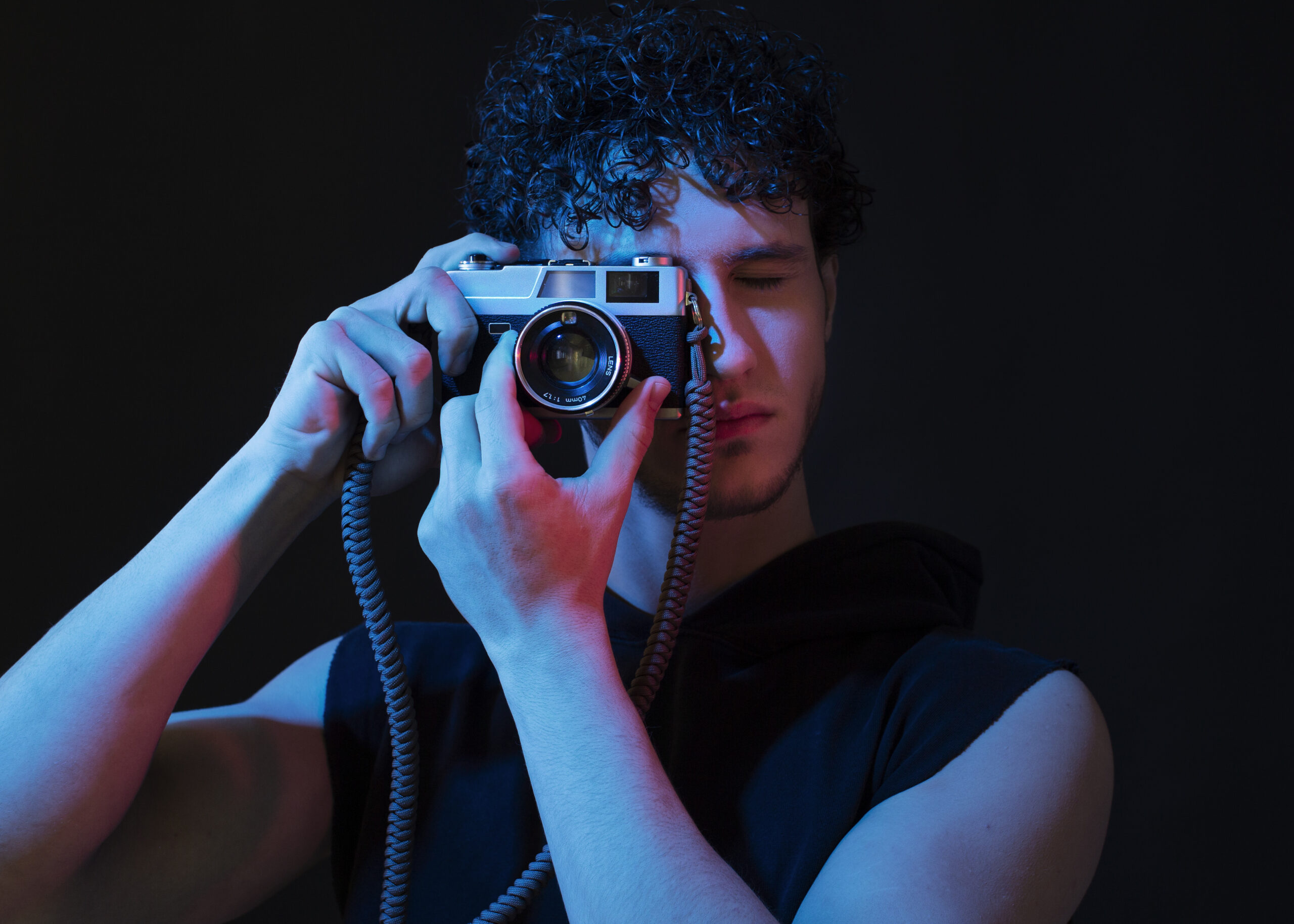 man-portrait-with-blue-lights-visual-effects